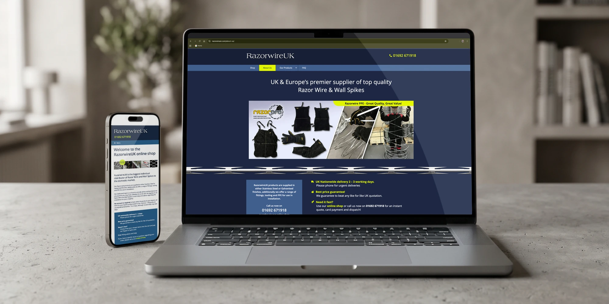 SAE Systems - Website design for RazorwireUK online shop